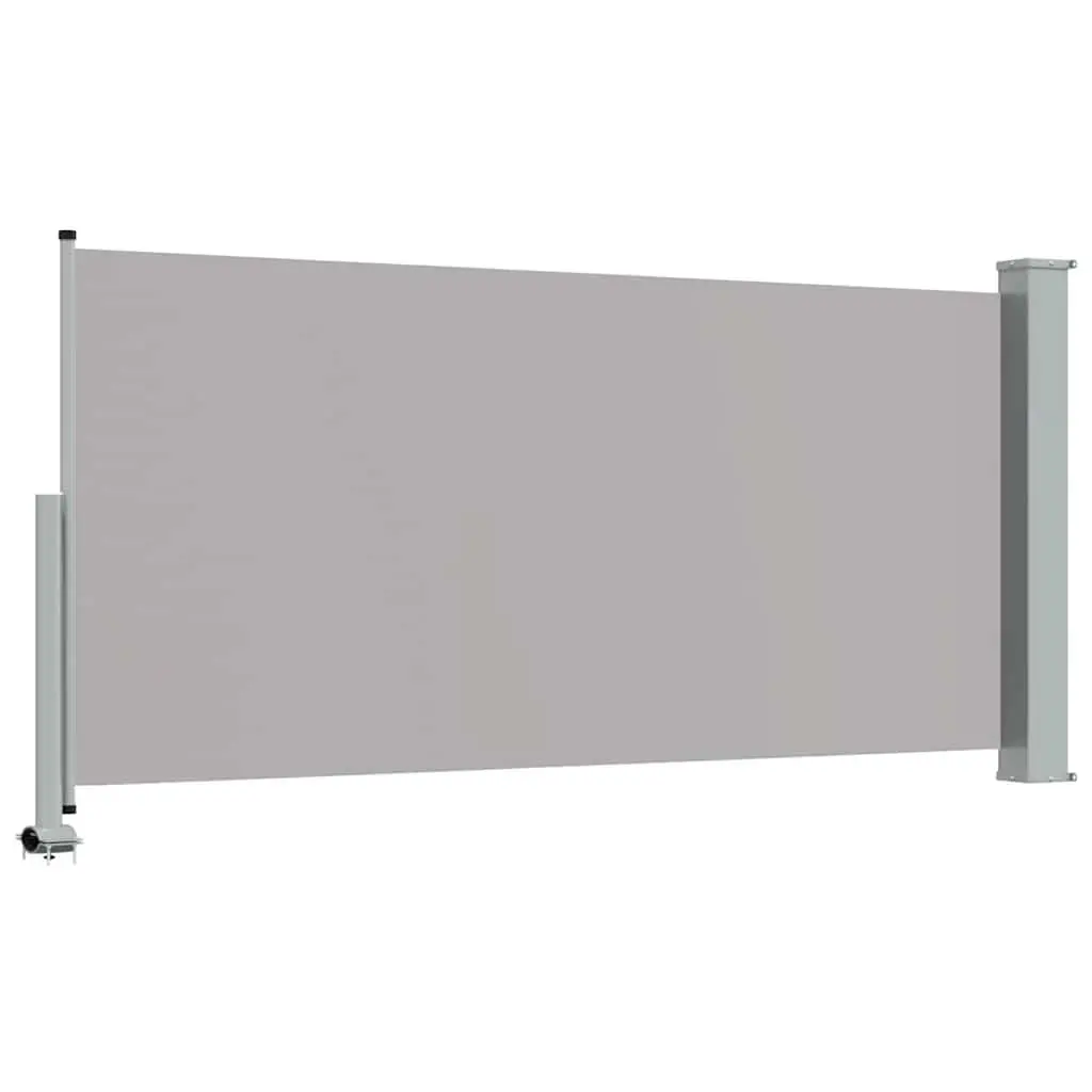 Patio Side Awning Retractable Polyester 120 x 300 cm Grey Outdoor Privacy Shade