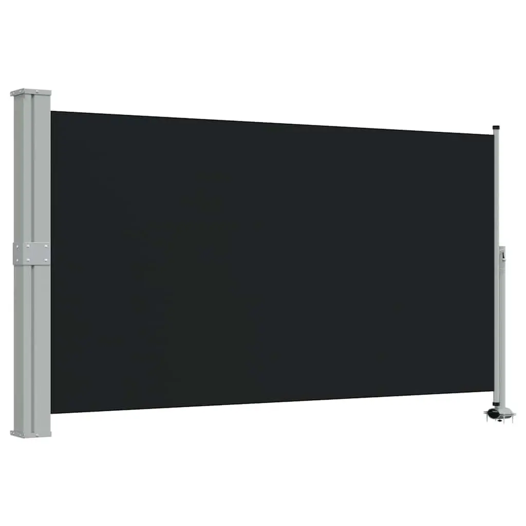 Retractable Awning Privacy Screen Outdoor Shade 140cm x 300cm Black Polyester