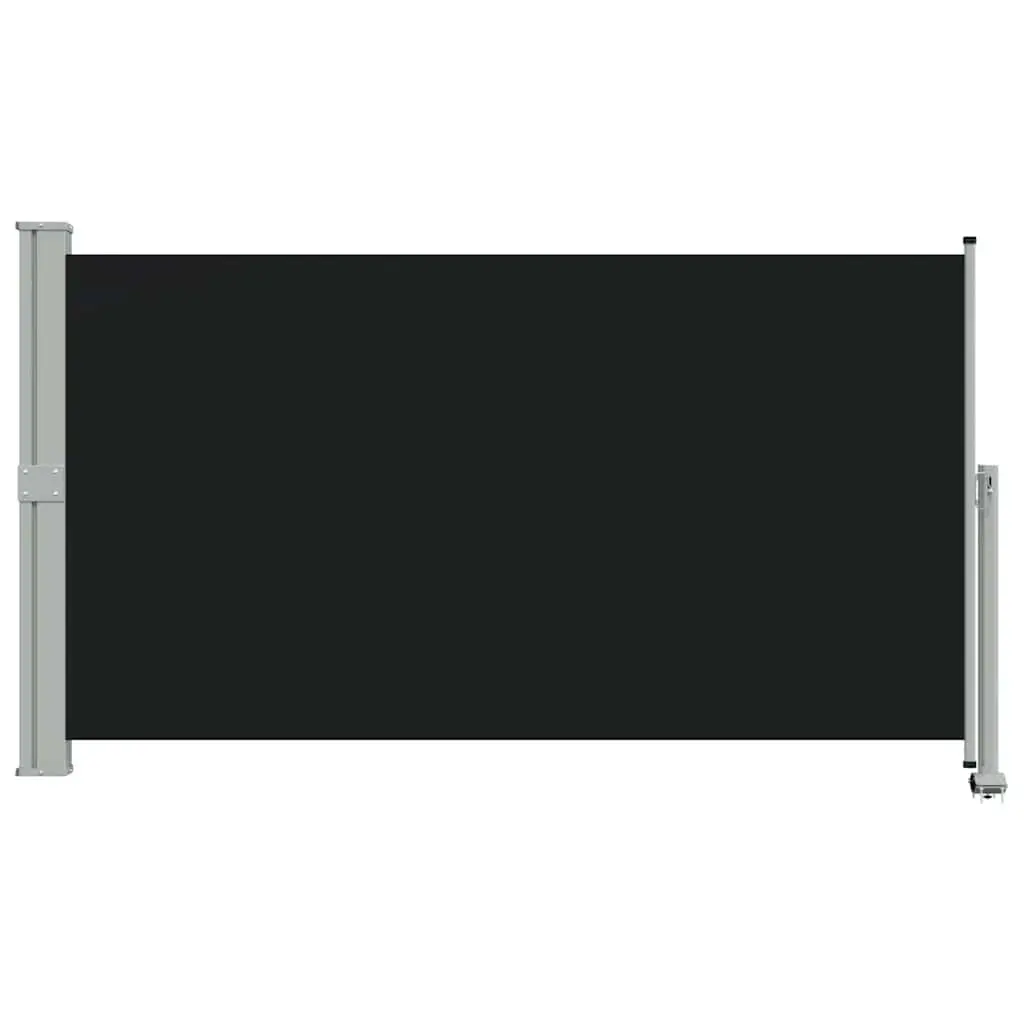 Retractable Awning Privacy Screen Outdoor Shade 140cm x 300cm Black Polyester