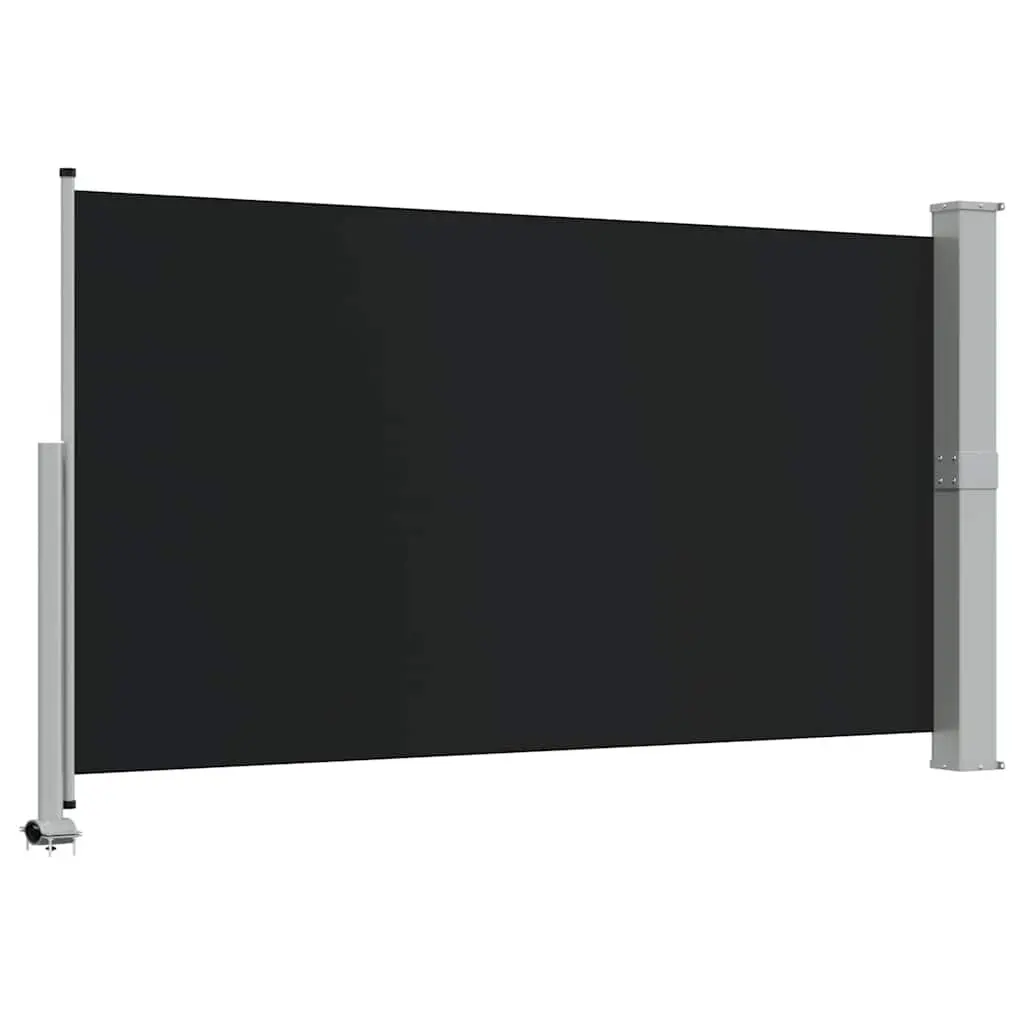 Retractable Awning Privacy Screen Outdoor Shade 140cm x 300cm Black Polyester