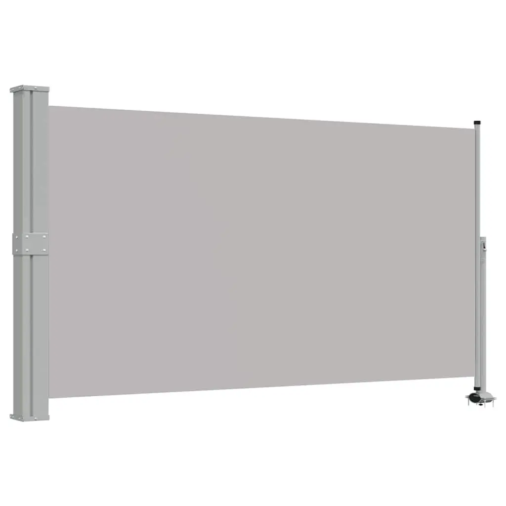 Retractable Privacy Screen Awning Grey 140cm x 300cm Polyester Outdoor for Patio and Balcony