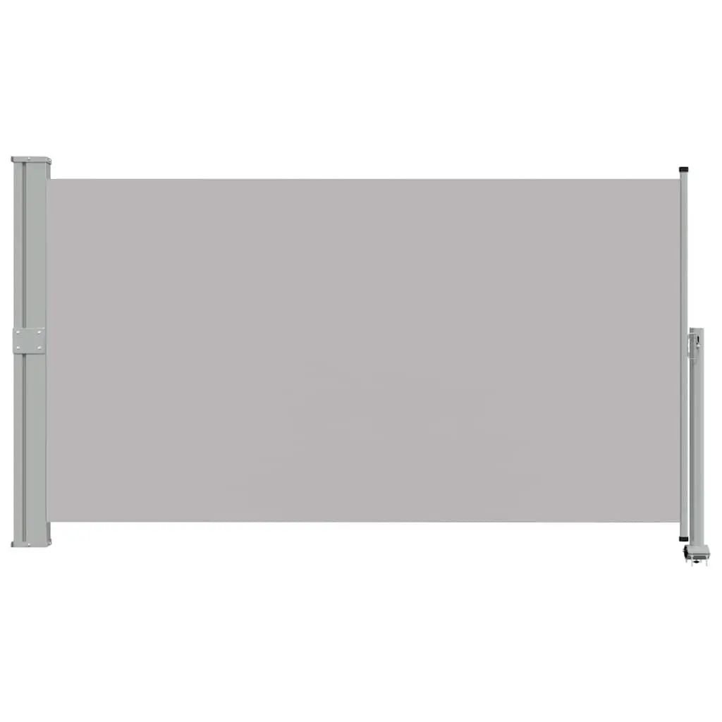 Retractable Privacy Screen Awning Grey 140cm x 300cm Polyester Outdoor for Patio and Balcony