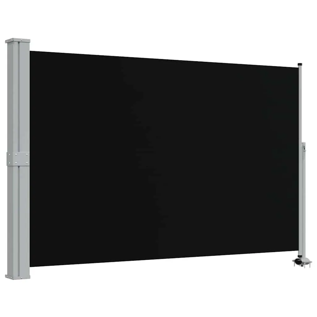 Retractable Side Awning Polyester 160 x 300 cm Black Iron