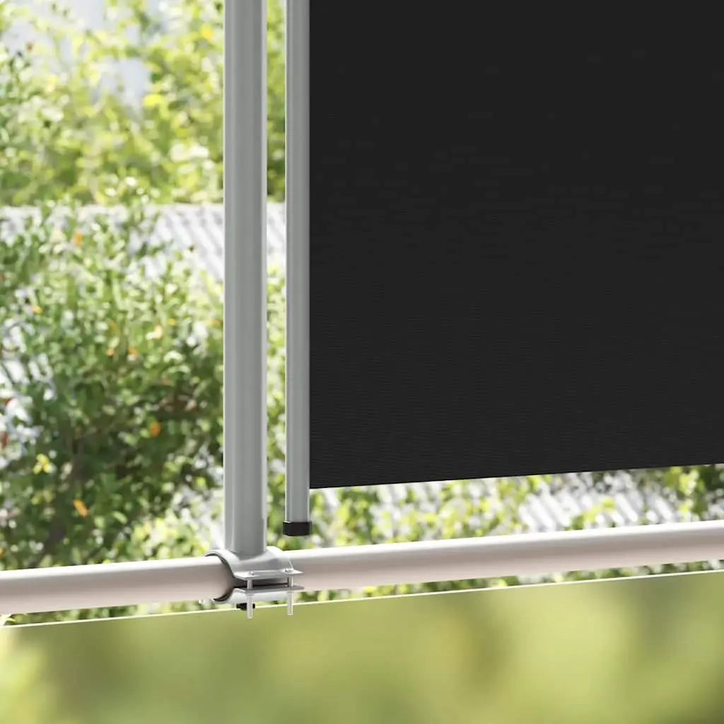 Retractable Side Awning Polyester 160 x 300 cm Black Iron