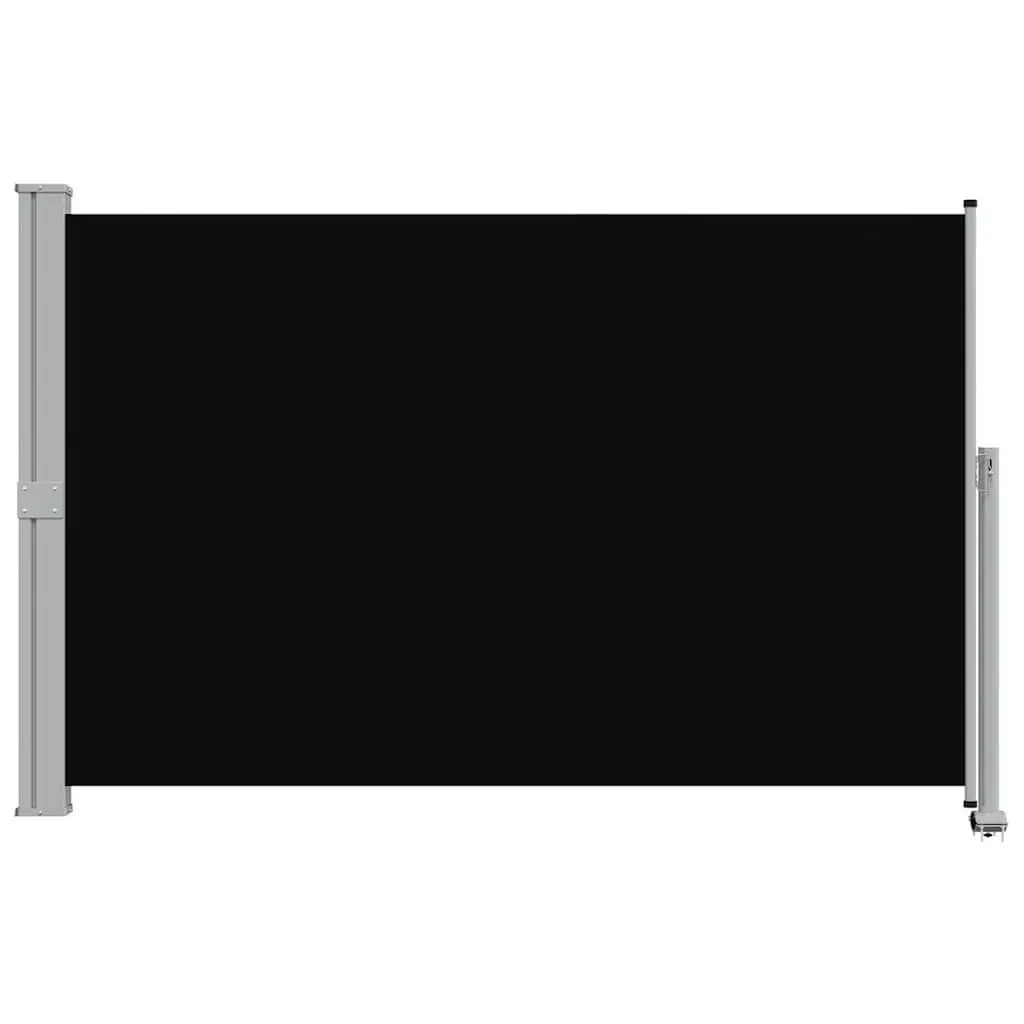 Retractable Side Awning Polyester 160 x 300 cm Black Iron