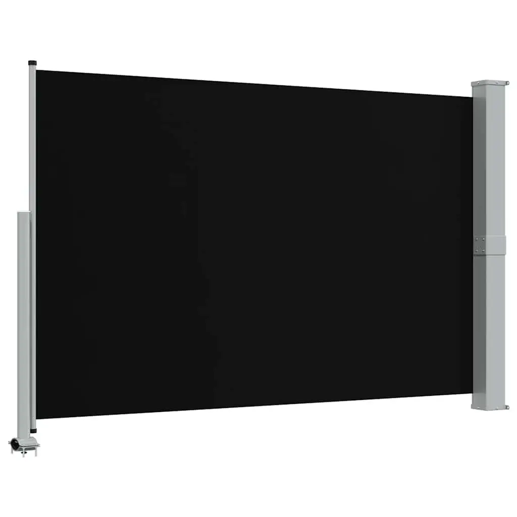 Retractable Side Awning Polyester 160 x 300 cm Black Iron