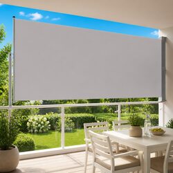 Functional Grey Side Awning for Patios and Balconies