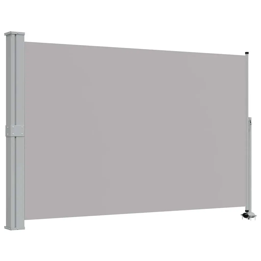 Retractable Side Awning UV Tear Resistant Polyester 160 x 300 cm Grey Outdoor Privacy Screen Shade