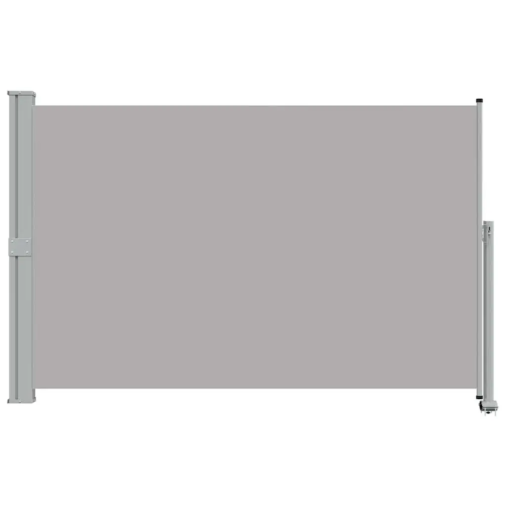 Retractable Side Awning UV Tear Resistant Polyester 160 x 300 cm Grey Outdoor Privacy Screen Shade