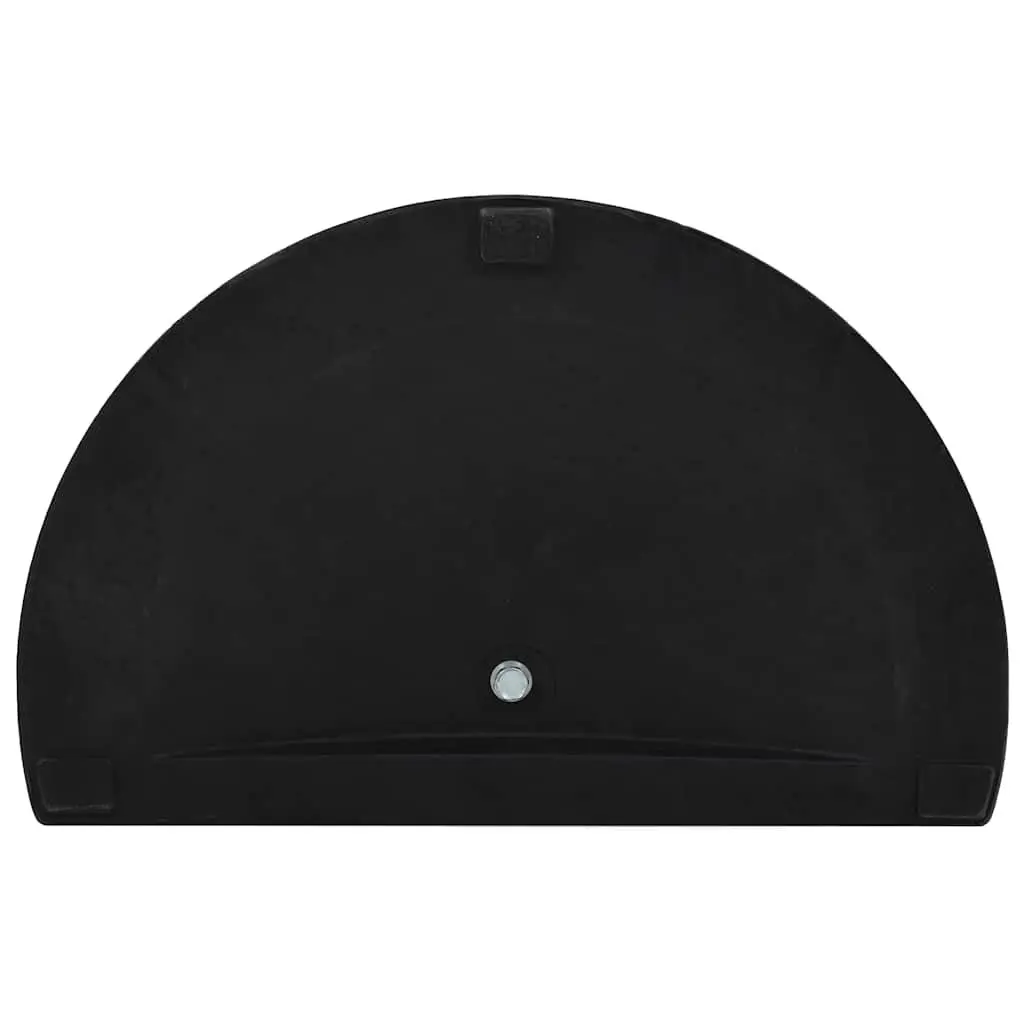 Outdoor Parasol Base Weather Resistant Polyresin Half Round Black