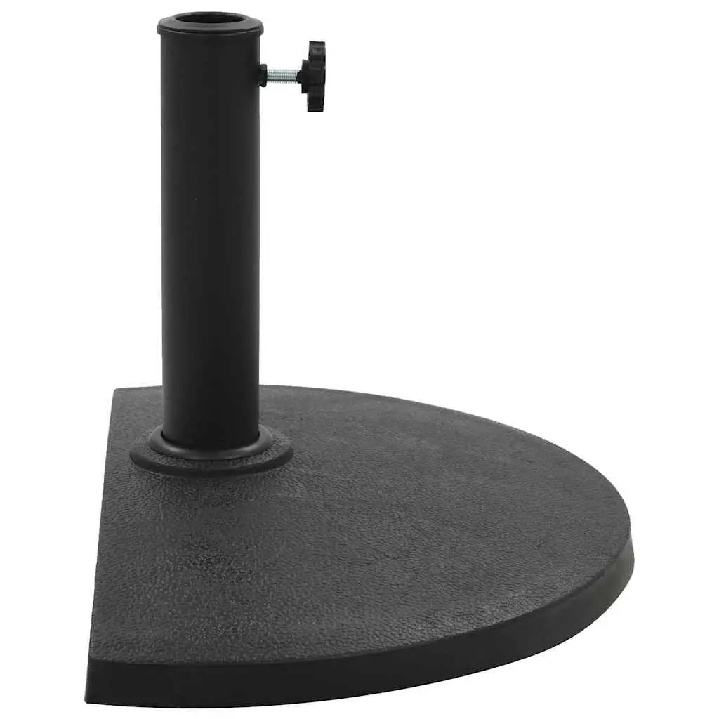 Outdoor Parasol Base Weather Resistant Polyresin Half Round Black
