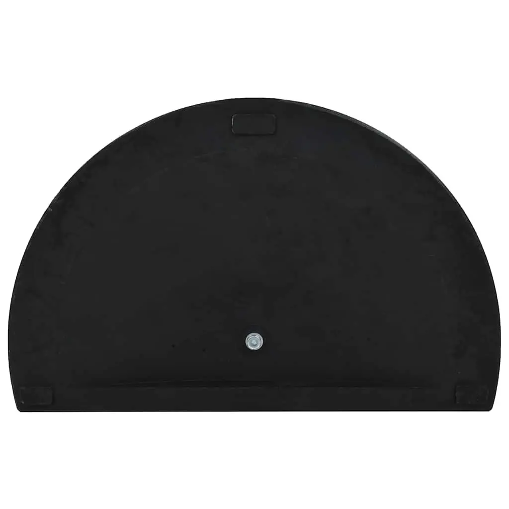 Half Round Umbrella Stand Outdoor Base Polyresin Weather Resistant Black