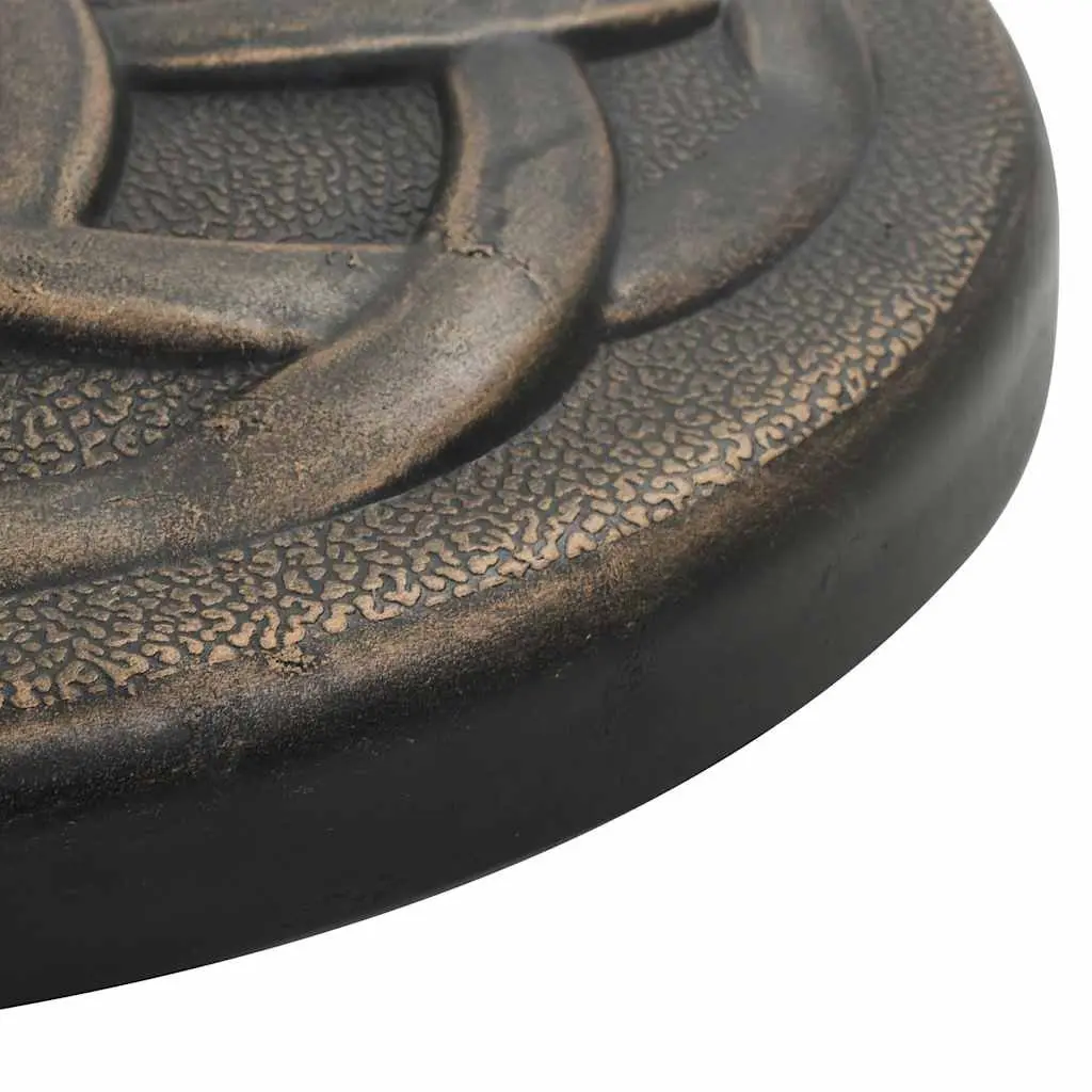Parasol Base Round Polyresin Outdoor Umbrella Stand Brown