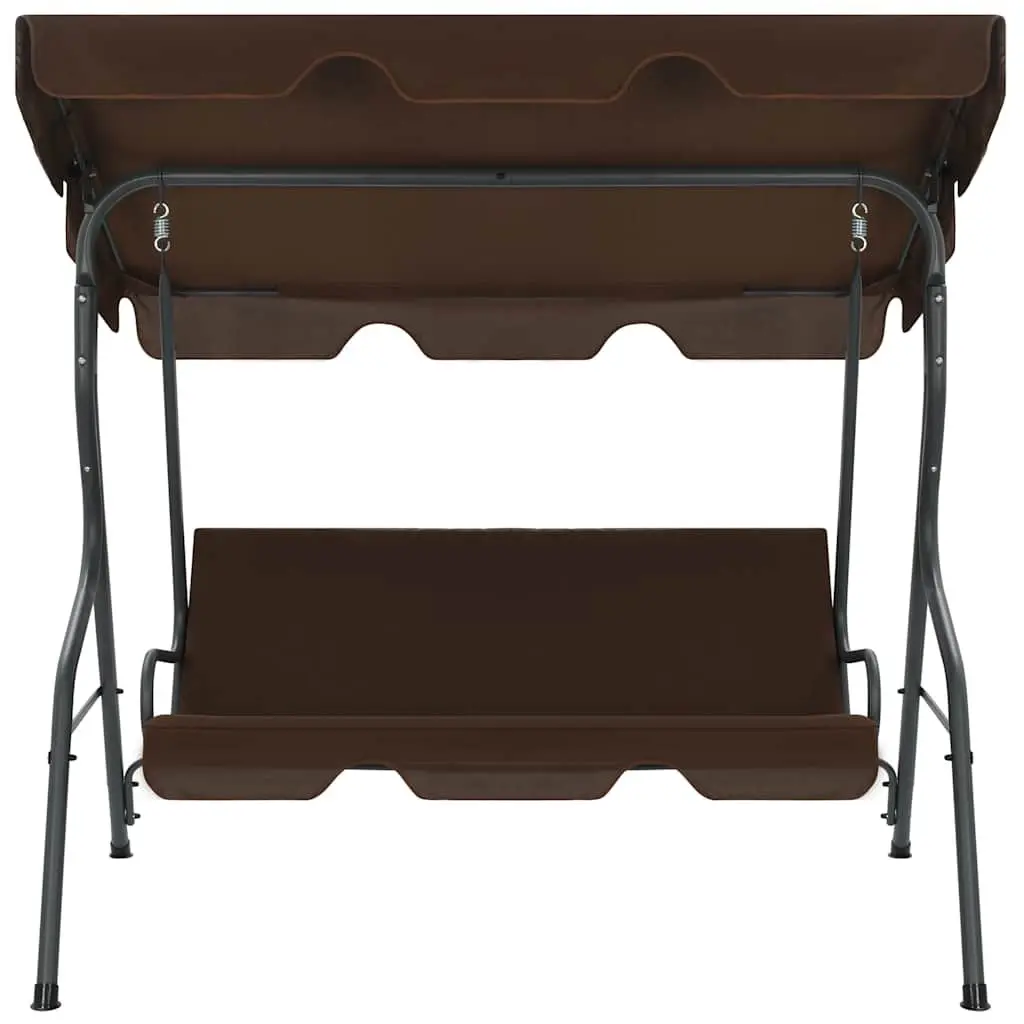 Garden Swing Bench with Canopy Outdoor Porch Seat Brown Patio Furniture