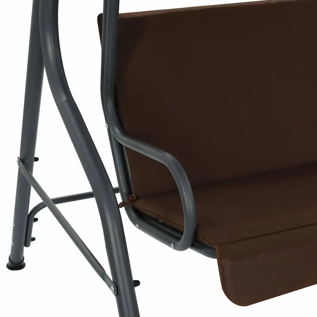 Garden Swing Bench with Canopy Outdoor Porch Seat Brown Patio Furniture