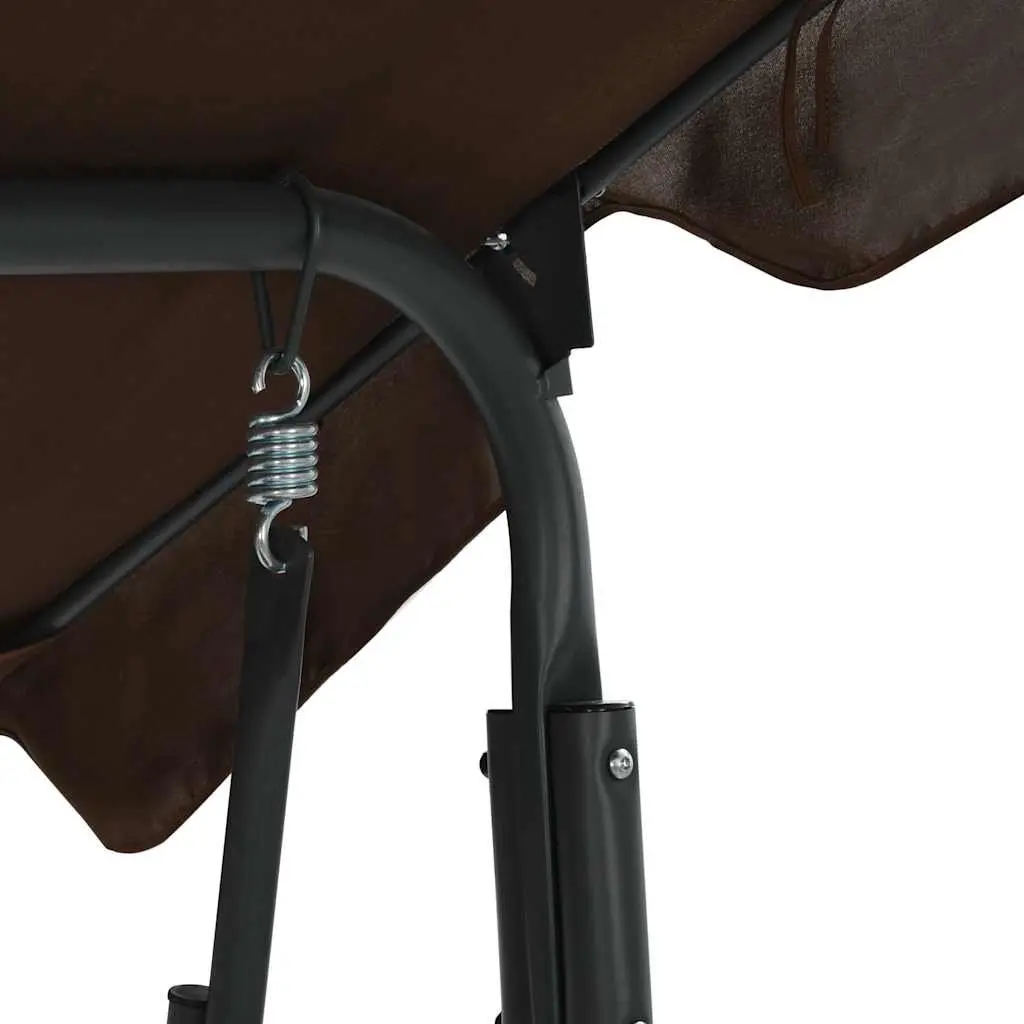 Garden Swing Bench with Canopy Outdoor Porch Seat Brown Patio Furniture
