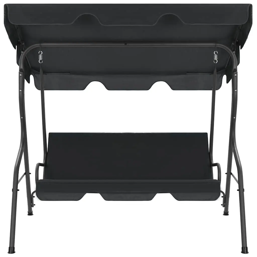 Garden Swing Bench Powder-coated Steel Frame Water-resistant Polyester Fabric Large Canopy Roof Anthracite