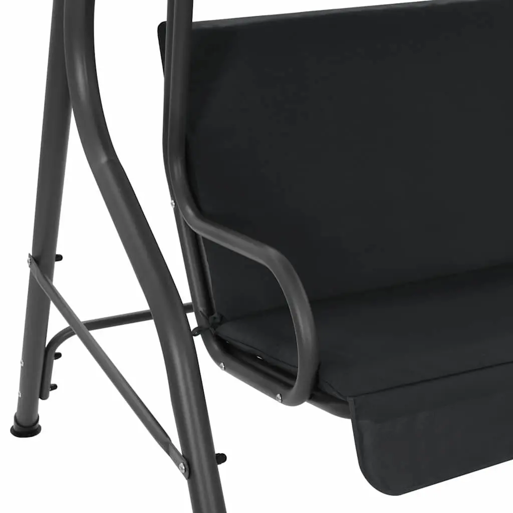 Garden Swing Bench Powder-coated Steel Frame Water-resistant Polyester Fabric Large Canopy Roof Anthracite