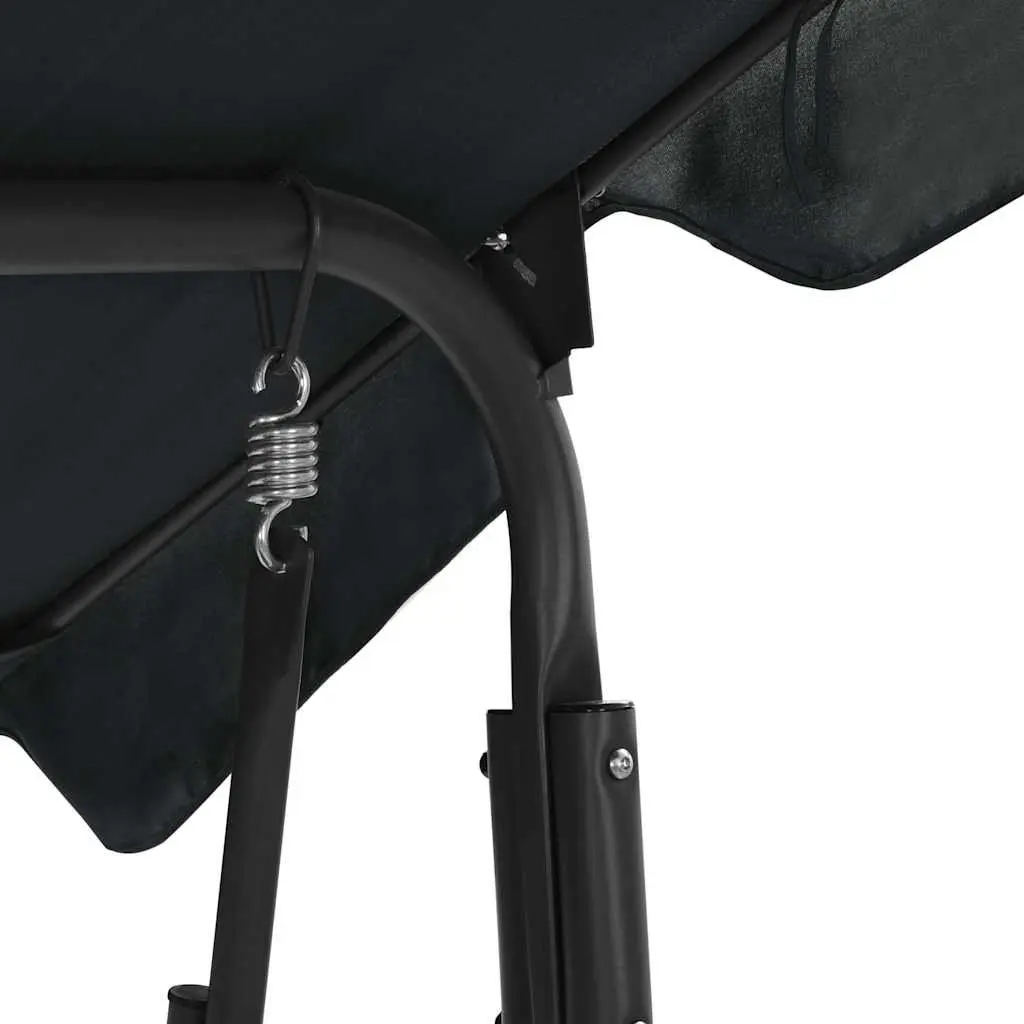 Garden Swing Bench Powder-coated Steel Frame Water-resistant Polyester Fabric Large Canopy Roof Anthracite