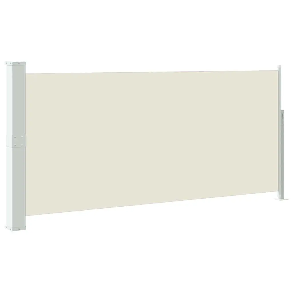 Retractable Side Awning Polyester 140 x 300 cm Cream Outdoor Garden Patio Balcony Privacy Screen