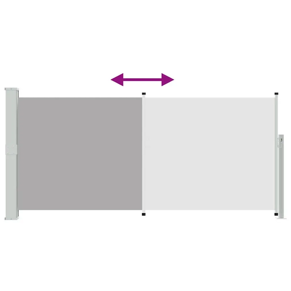 Retractable Awning Grey 140x300cm UVproof Tearresistant Polyester Outdoor Privacy Screen