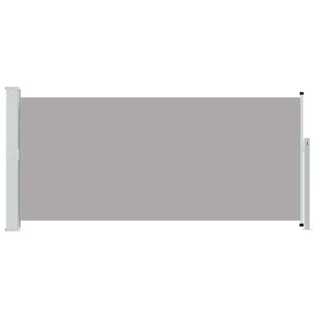 Retractable Awning Grey 140x300cm UVproof Tearresistant Polyester Outdoor Privacy Screen
