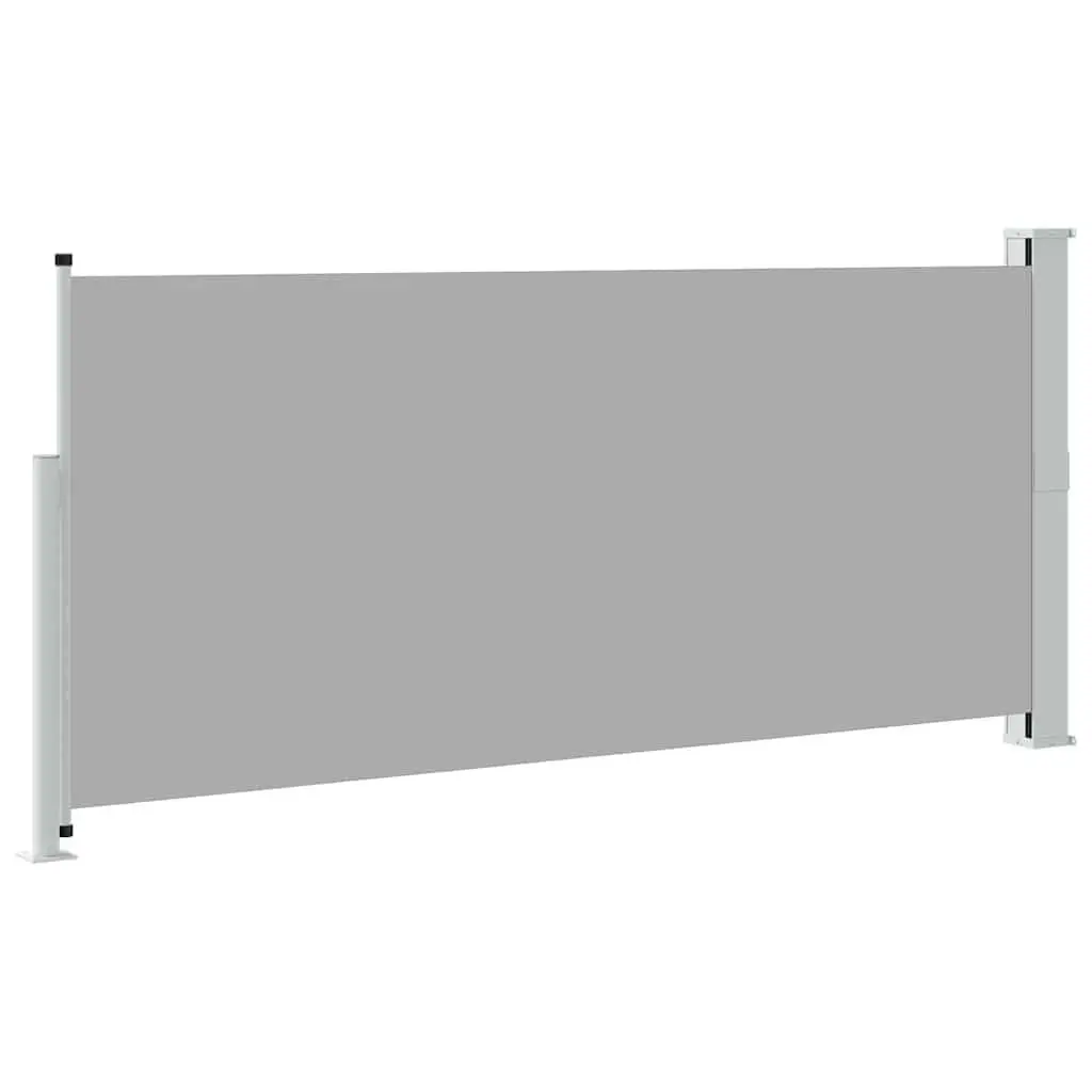 Retractable Awning Grey 140x300cm UVproof Tearresistant Polyester Outdoor Privacy Screen