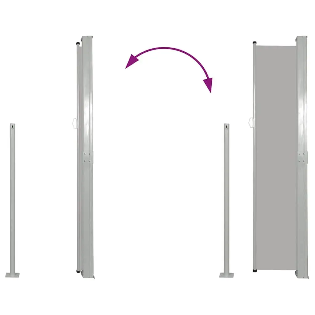 Retractable Awning Grey 140x300cm UVproof Tearresistant Polyester Outdoor Privacy Screen
