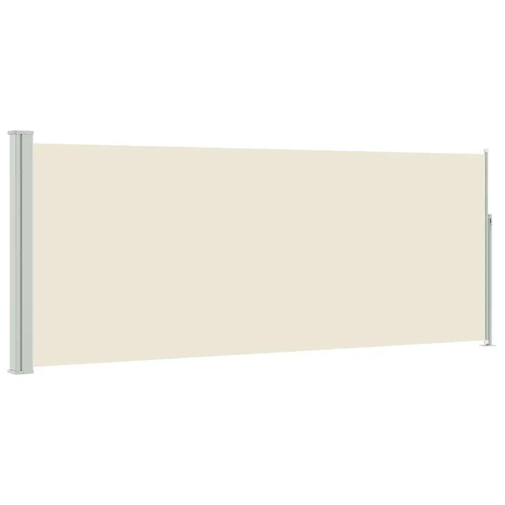 Retractable Side Awning UV-proof Tear-resistant Water-resistant Polyester 117x314cm Cream