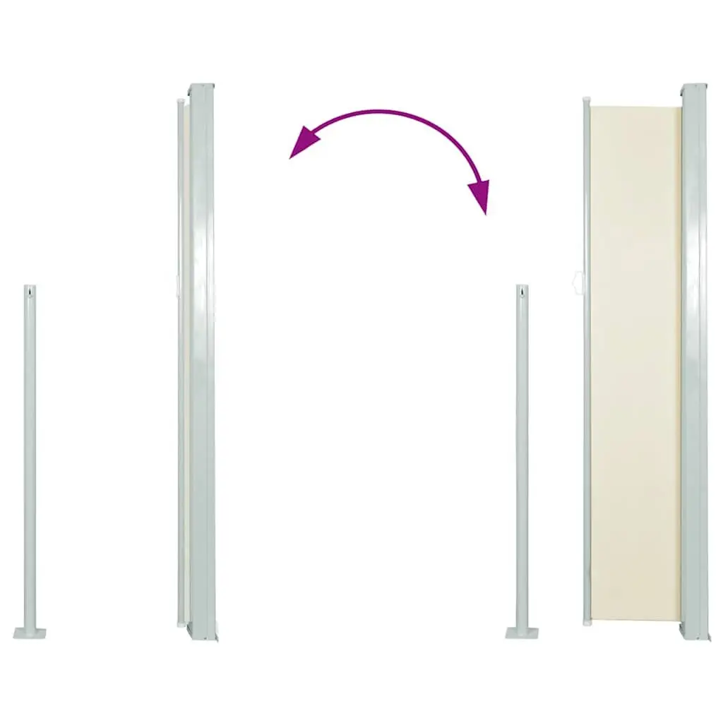 Retractable Side Awning UV-proof Tear-resistant Water-resistant Polyester 117x314cm Cream