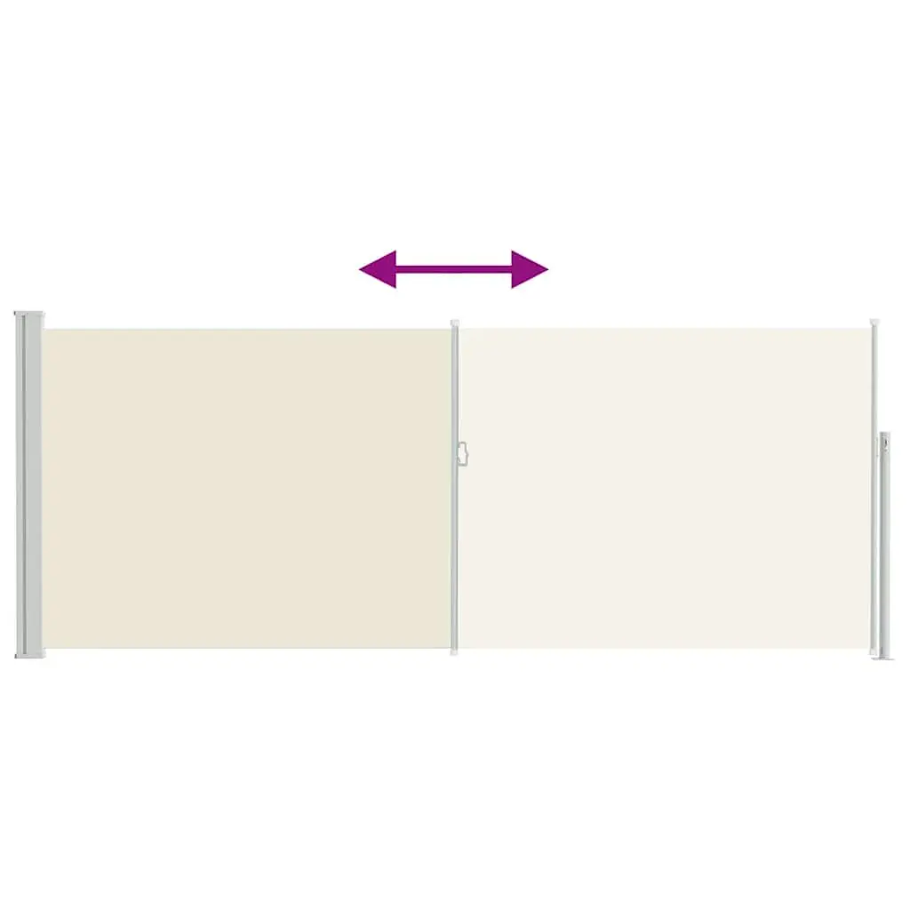 Retractable Side Awning UV-proof Tear-resistant Water-resistant Polyester 117x314cm Cream