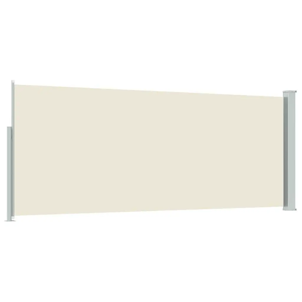 Retractable Side Awning UV-proof Tear-resistant Water-resistant Polyester 117x314cm Cream