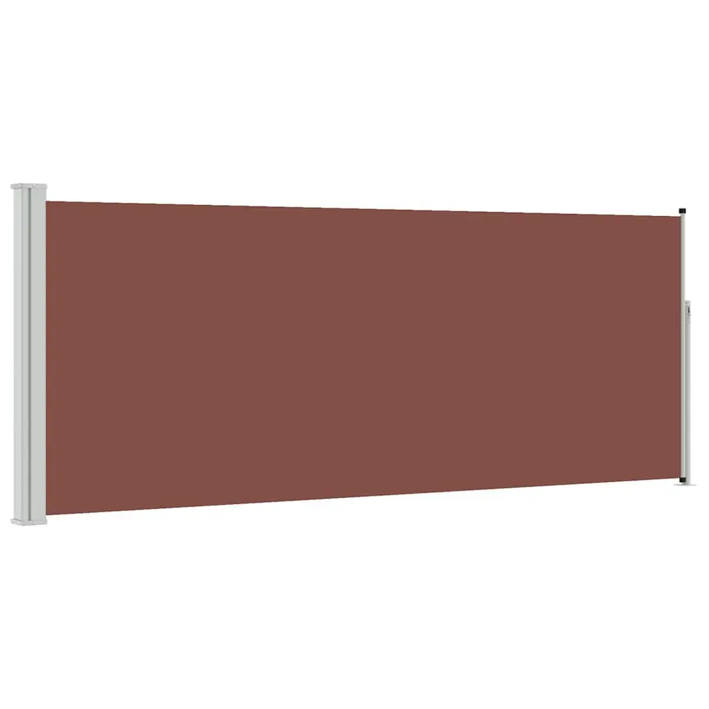 Retractable Side Awning Polyester 117x314 cm Brown Outdoor Privacy Screen