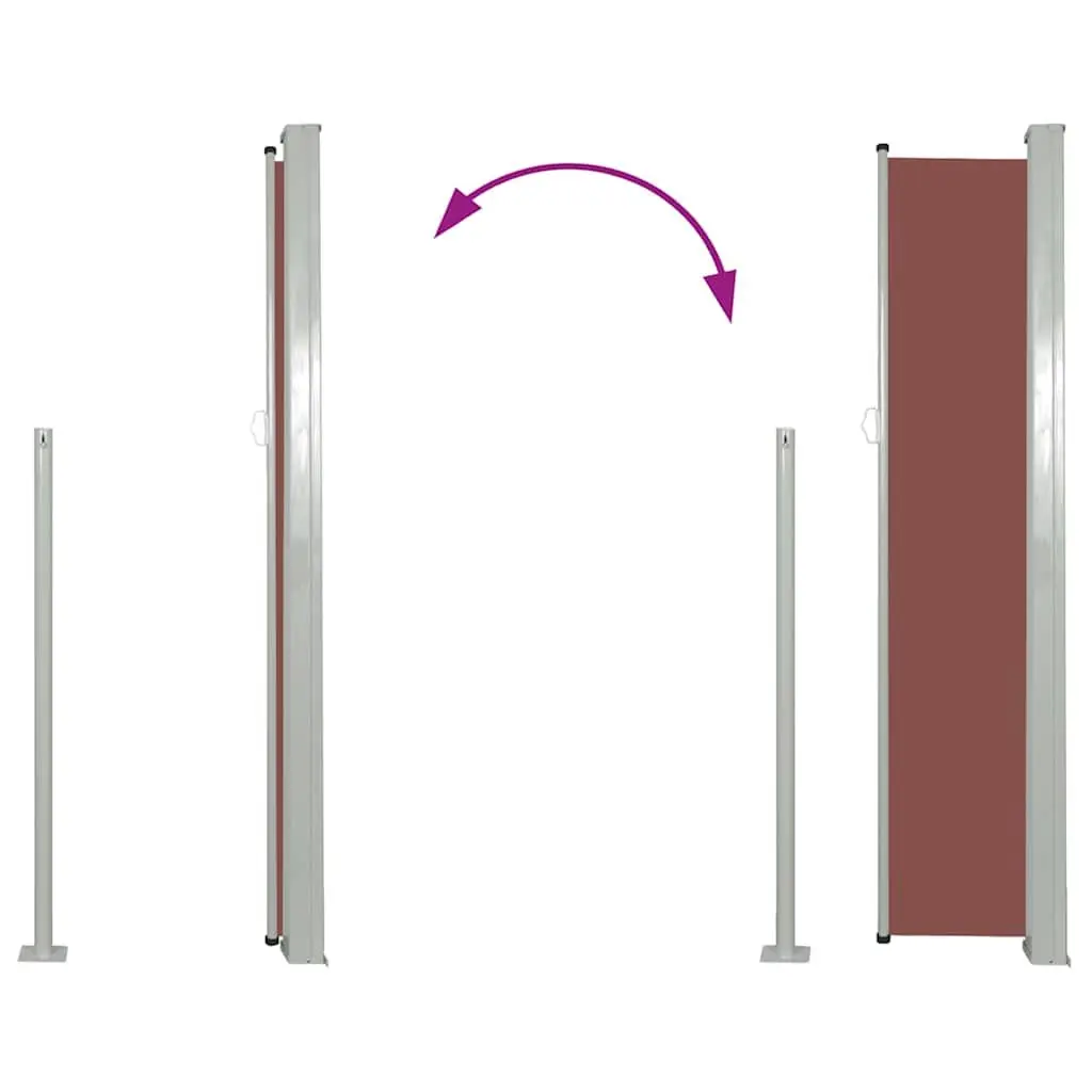 Retractable Side Awning Polyester 117x314 cm Brown Outdoor Privacy Screen