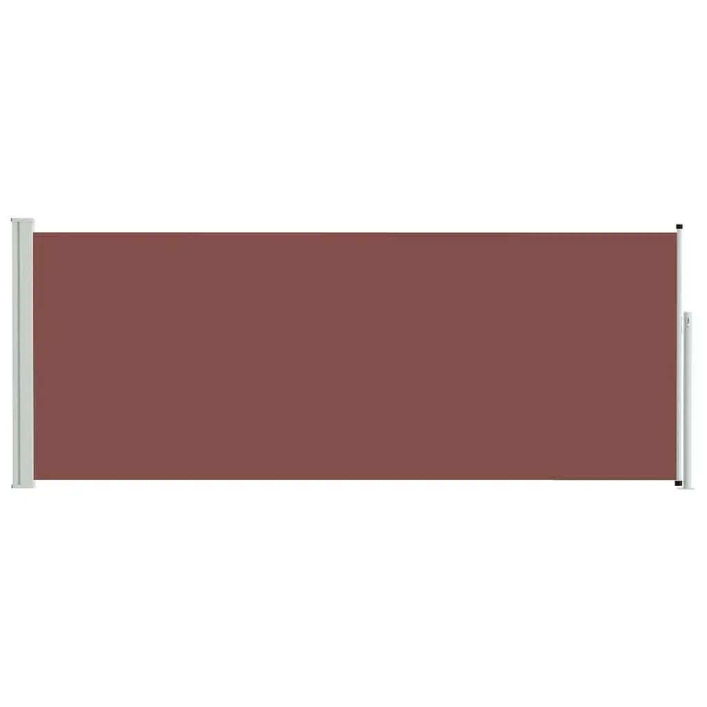 Retractable Side Awning Polyester 117x314 cm Brown Outdoor Privacy Screen
