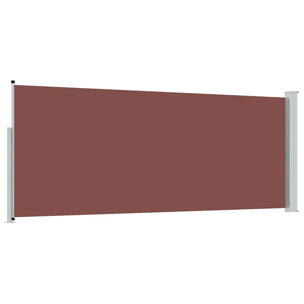 Retractable Side Awning Polyester 117x314 cm Brown Outdoor Privacy Screen