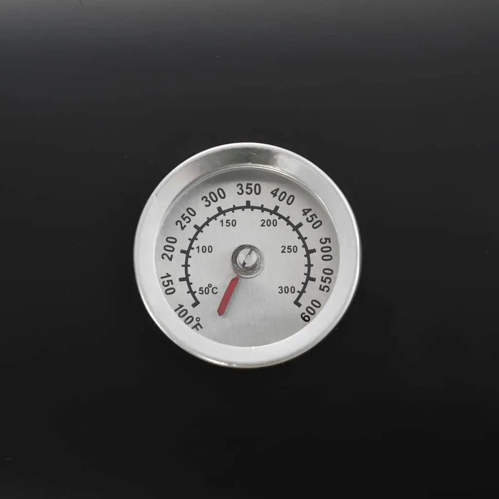 Offset Smoker Grill Black Outdoor Cooking Chamber with Side Firebox and Integrated Thermometer