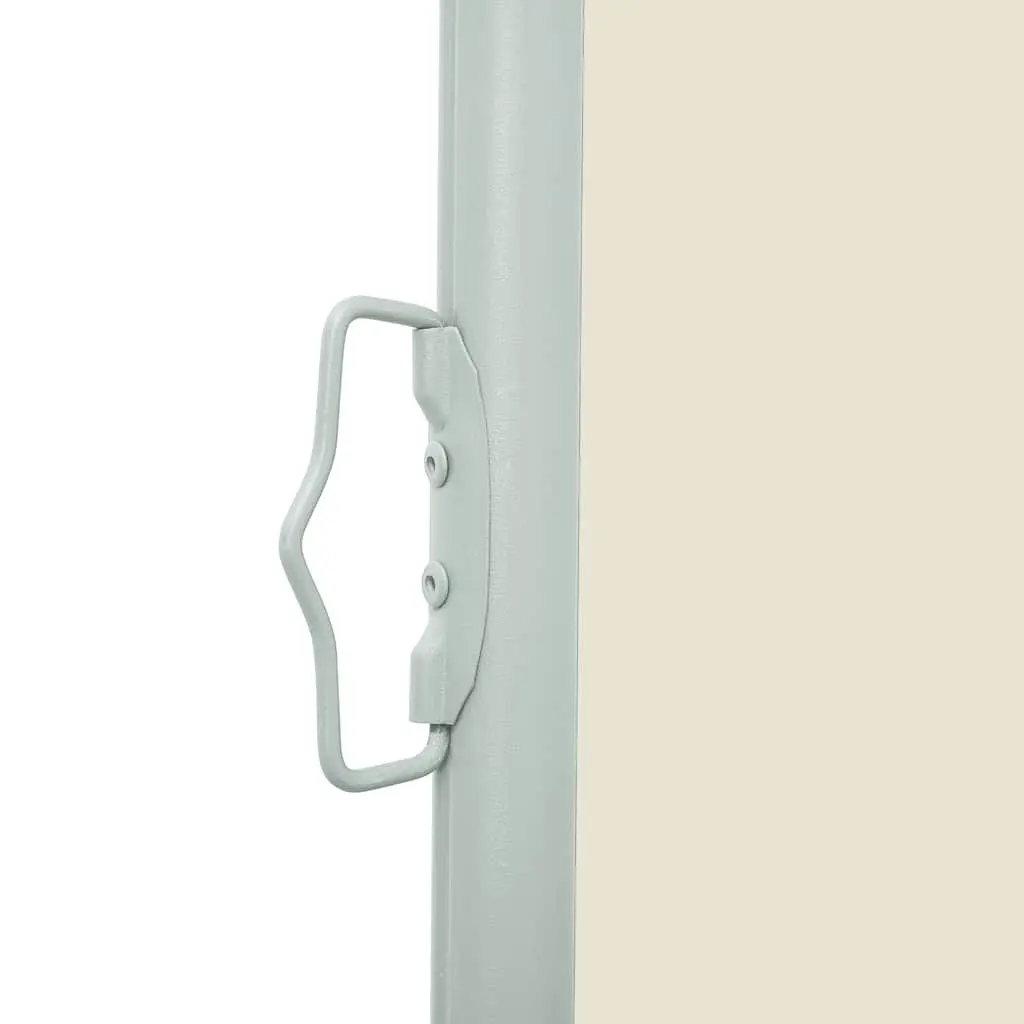 Retractable Side Awning Polyester 160 x 500 cm Cream Outdoor Garden Patio Privacy Screen Shade