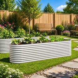 Versatile 320x80x81cm Steel Garden Bed for Your Home