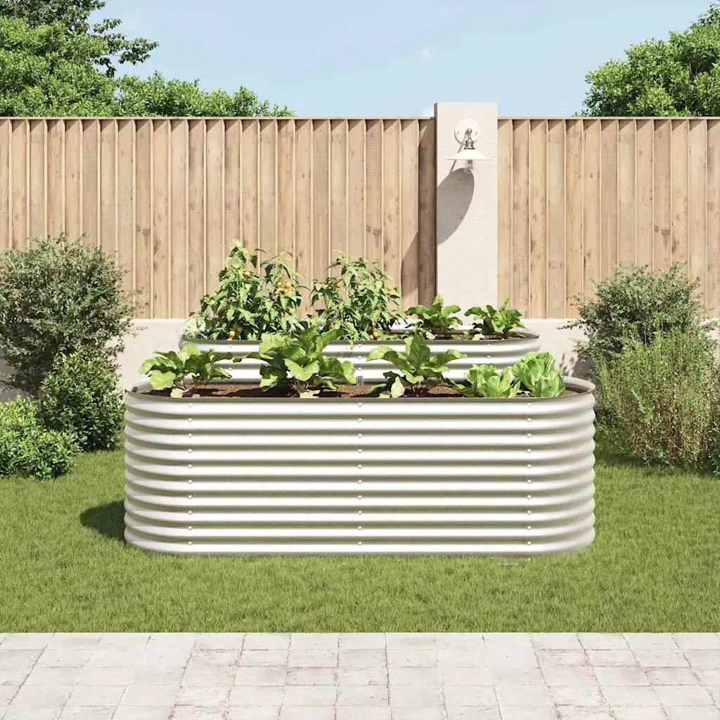 Galvanised Steel Garden Raised Bed 240x80x81 cm Silver