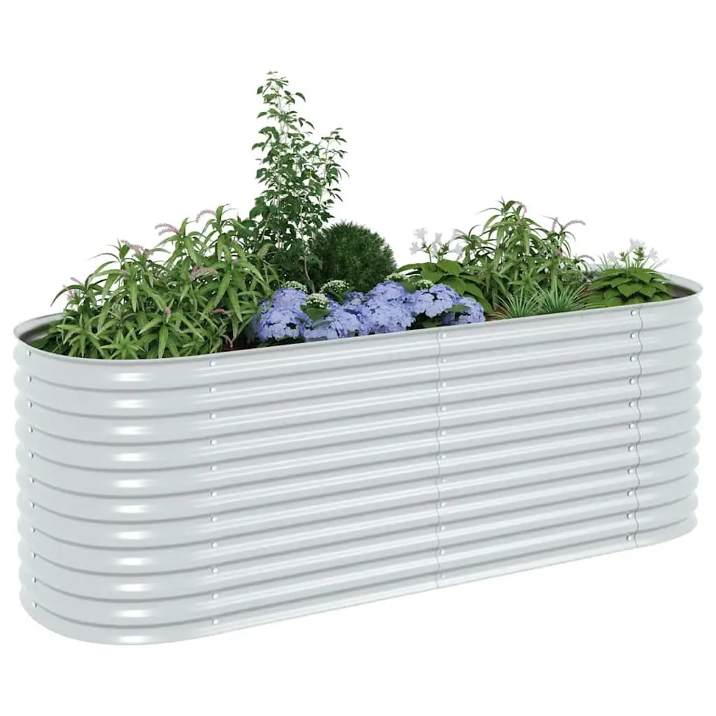 Galvanised Steel Garden Raised Bed 240x80x81 cm Silver