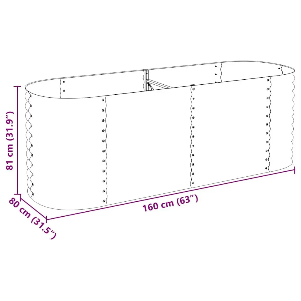 Galvanised Steel Garden Raised Bed 240x80x81 cm Silver