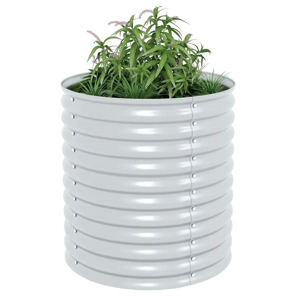 Garden Bed Raised Galvanised Steel Silver Outdoor Planter Box 80x80x81 cm