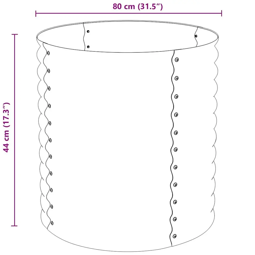 Garden Bed Raised Galvanised Steel Silver Outdoor Planter Box 80x80x81 cm