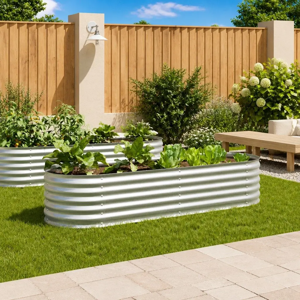Raised Garden Bed 240x80x44 cm for Home Use