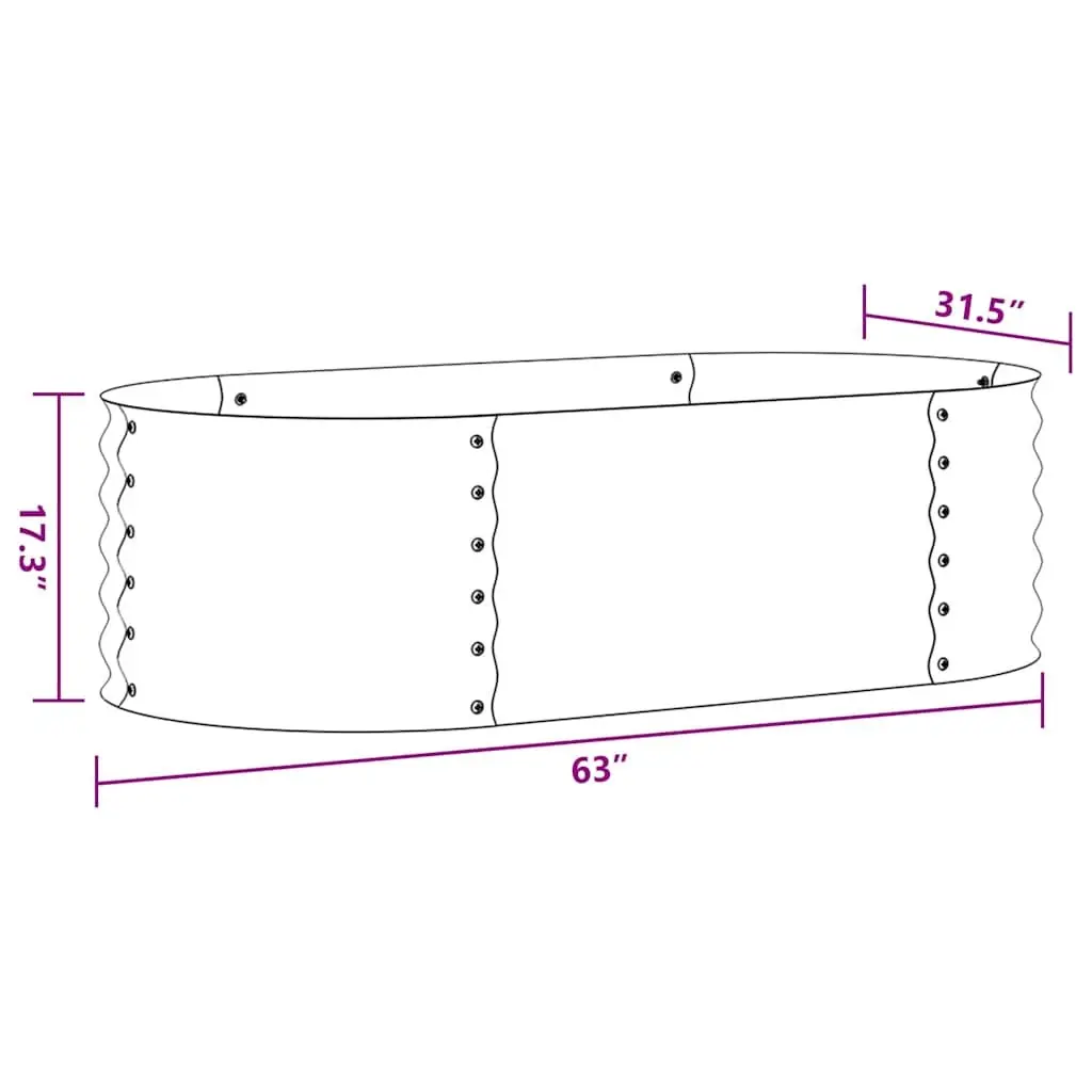 Raised Garden Bed Galvanised Steel 160x80x44 cm Silver Outdoor Planter