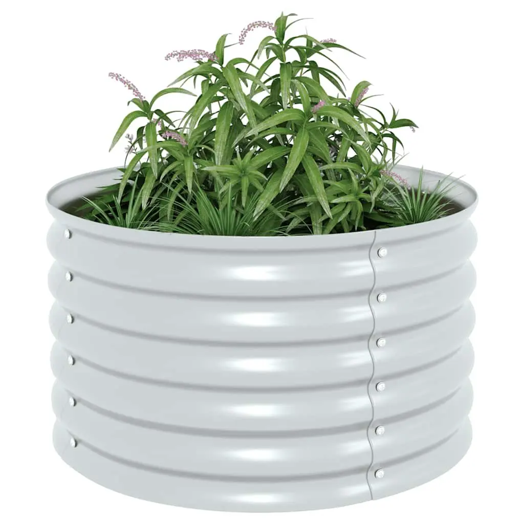 Galvanised Steel Raised Bed 80x80x44 cm Silver Outdoor Planter Box