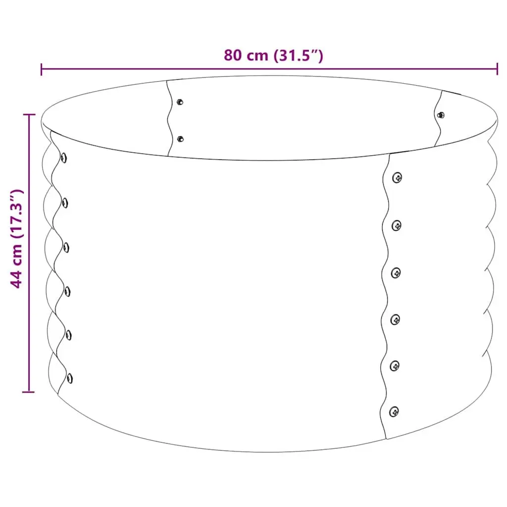 Galvanised Steel Raised Bed 80x80x44 cm Silver Outdoor Planter Box