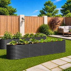 Practical Galvanised Steel Raised Bed for Gardening