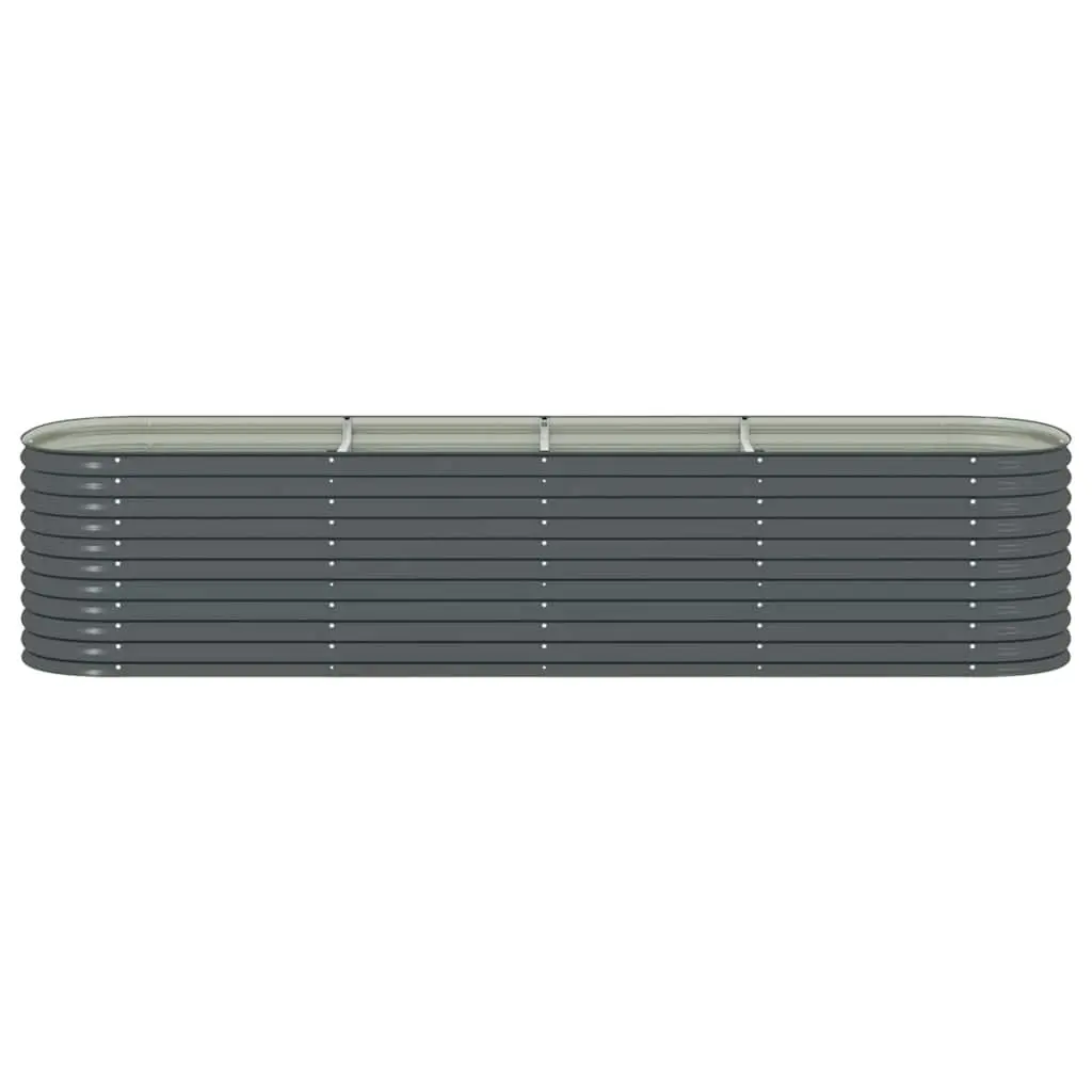 Galvanised Steel Outdoor Planter 400x80x81cm Grey Raised Garden Bed Deep Spacious